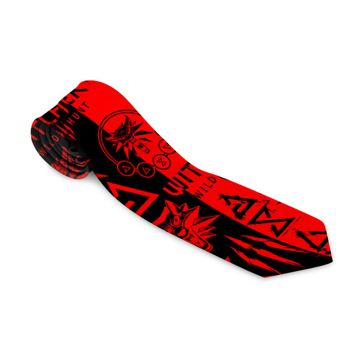 Галстук 3D THE WITCHER LOGOBOMBING BLACK RED фото