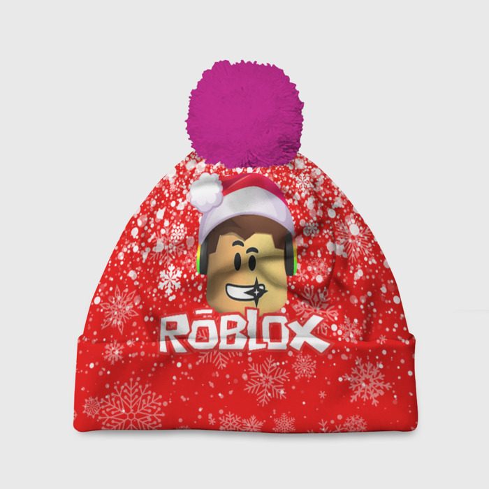 Шапка 3D c помпоном ROBLOX НОВОГОДНИЙ SMILE 2022 фото