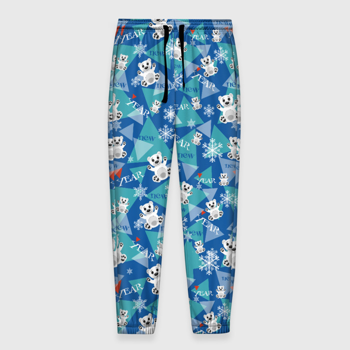 Мужские брюки 3D Медвежата и снежинки фото