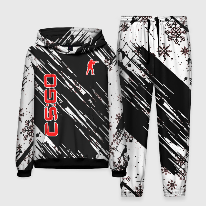 Мужской костюм 3D (с толстовкой) CS : GO | СНЕЖИНКИ фото