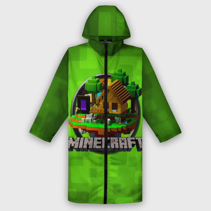 Дождевик унисекс 3D Minecraft Logo Green фото