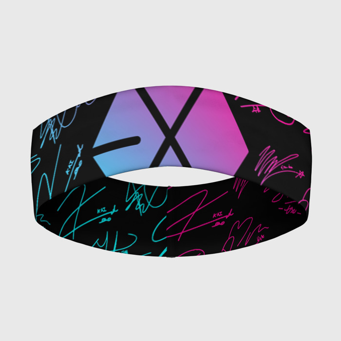 Повязка на голову 3D EXO BAND НЕОНОВЫЕ АВТОГРАФЫ фото