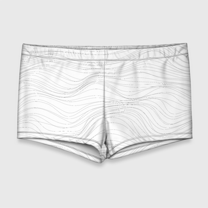 Мужские купальные плавки 3D Белые волны фото