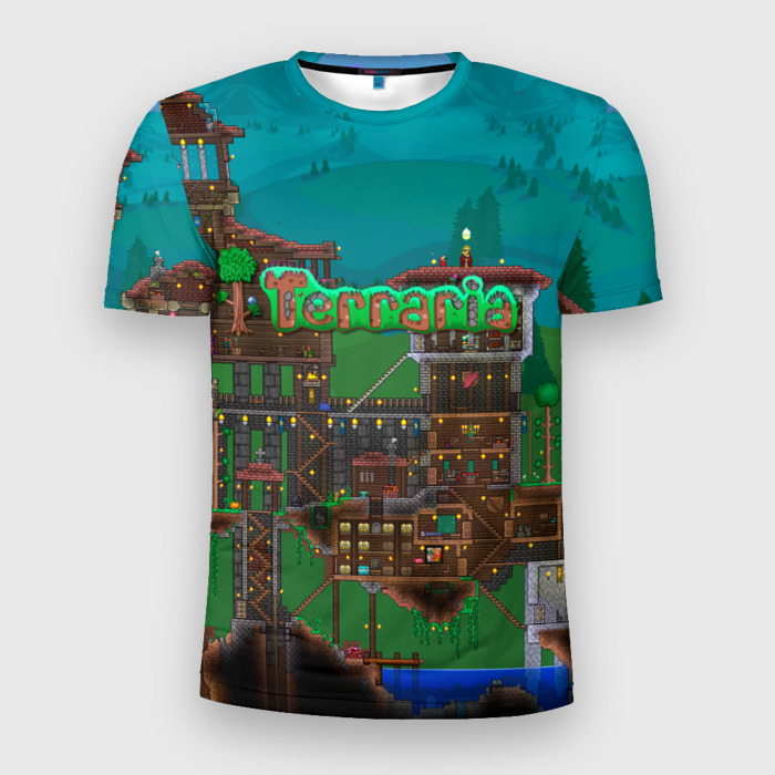 Мужская футболка 3D Slim Дом в Террарии фото