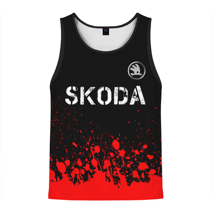 Мужская майка 3D ШКОДА | Skoda   Краски фото