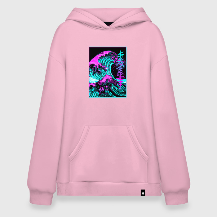 Худи SuperOversize хлопок НЕОНОВАЯ ВОЛНА, ЯПОНИЯ, ФУДЗИЯМА   JAPAN NEON фото