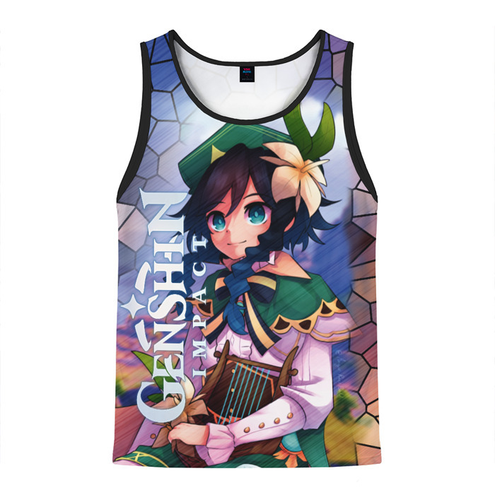 Мужская майка 3D Венти голубоглазый юноша из Genshin Impact фото