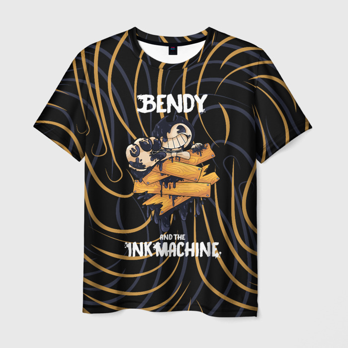 Мужская футболка 3D Бенди и чернильная машина Bendy and the Ink Machine фото