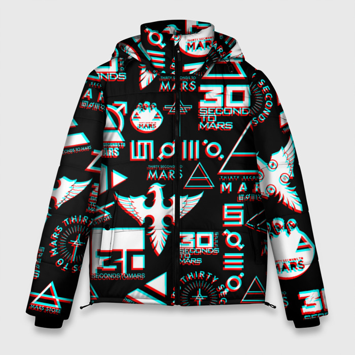Мужская зимняя куртка 3D [30 Seconds to Mars]   Glitch фото
