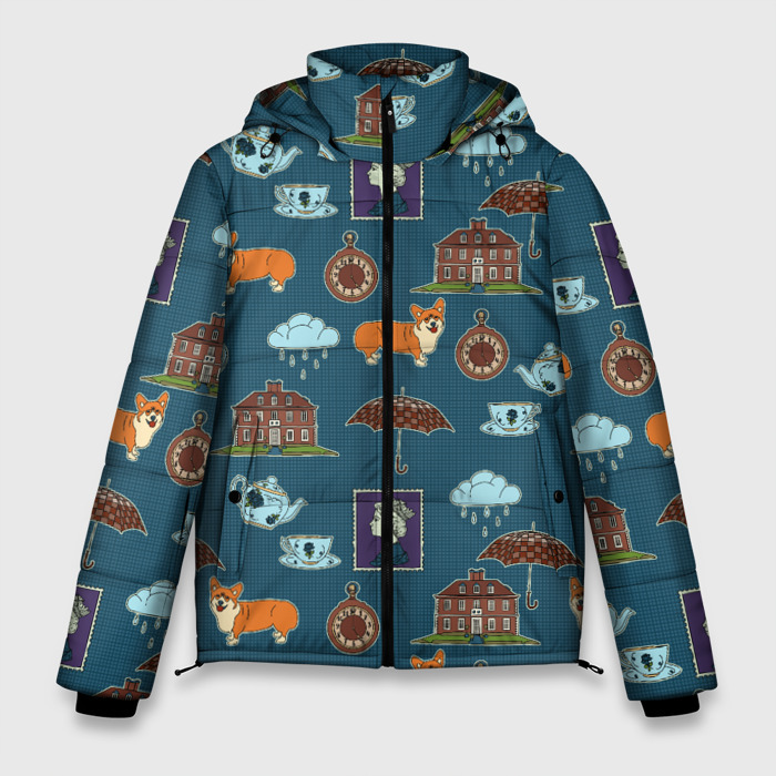 Мужская зимняя куртка 3D Англия паттерн фото