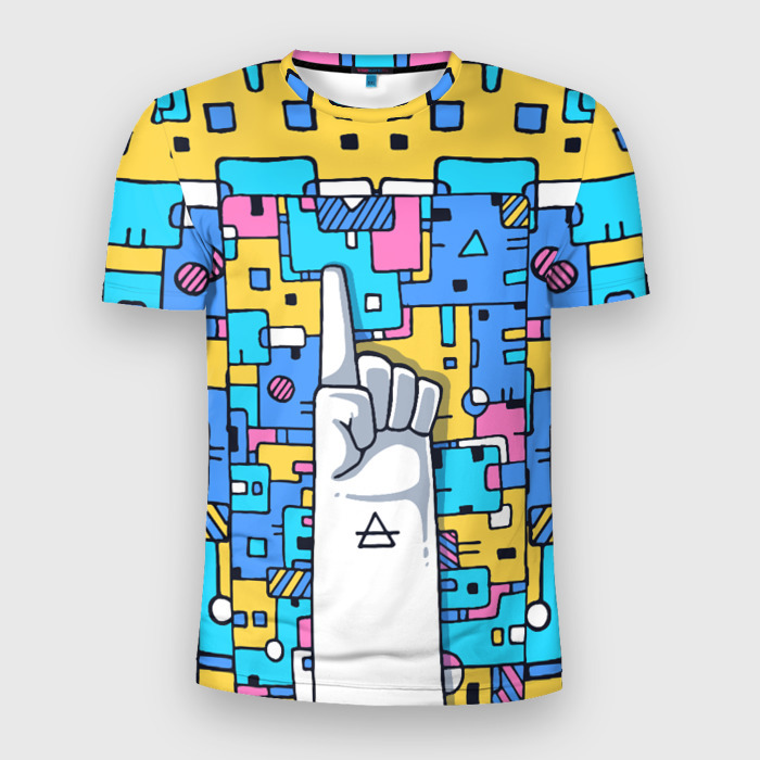 Мужская футболка 3D Slim Пальцем в небо фото