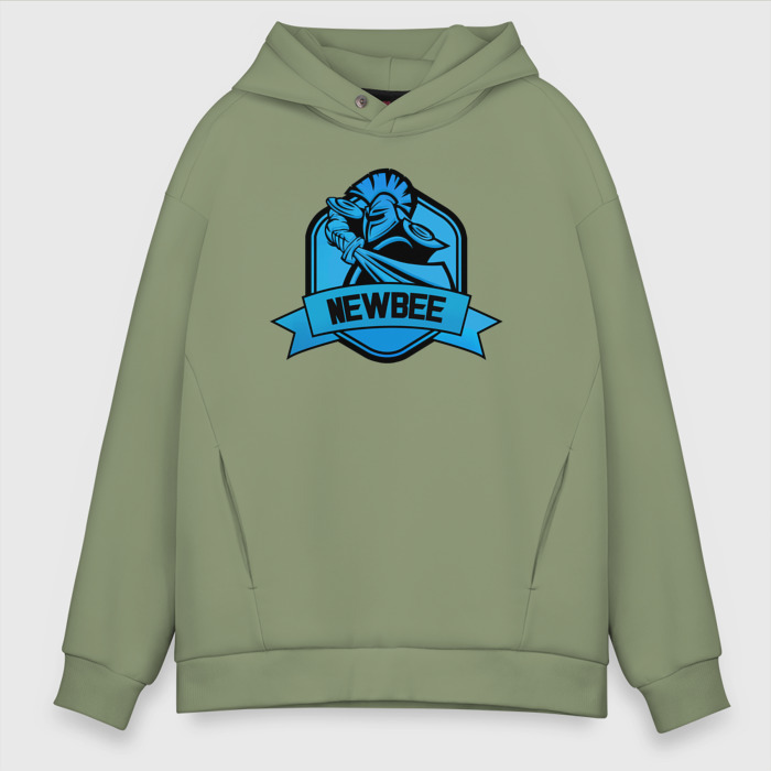 Мужское худи Oversize хлопок Логотип Newbee фото