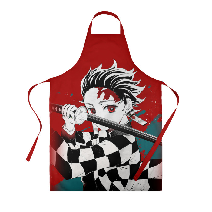 Фартук 3D ТАНДЖИРО (КРАСНЫЙ ФОН) фото