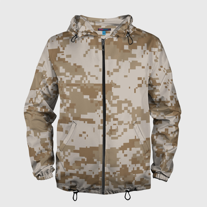Мужская ветровка 3D Пустынный Милитари фото