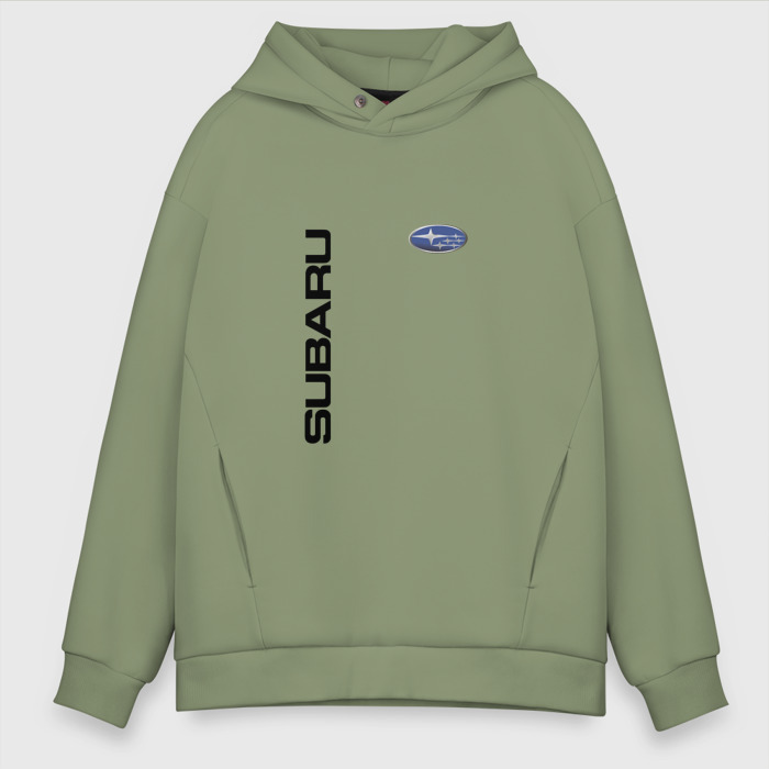 Мужское худи Oversize хлопок SUBARU (авто супер) фото