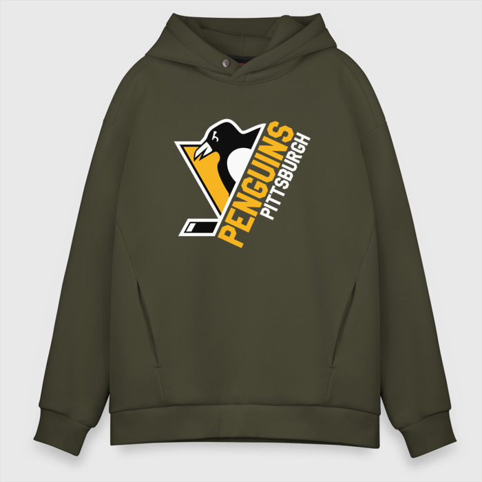 Мужское худи Oversize хлопок Pittsburgh Penguins   Питтсбург Пингвинз фото