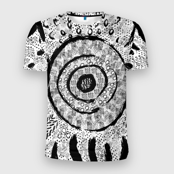 Мужская футболка 3D Slim Наскальные узоры фото