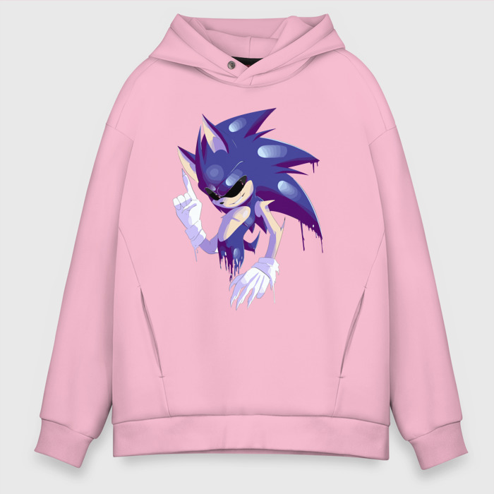 Мужское худи Oversize хлопок Sonic Exe   Sketch фото