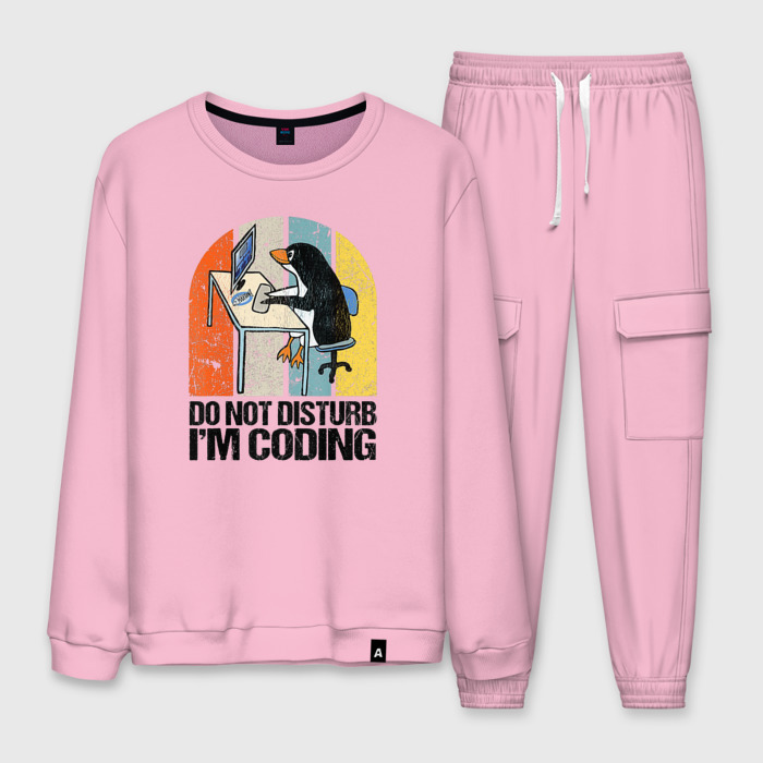 Мужской костюм хлопок DO NOT DISTURB IM CODING фото