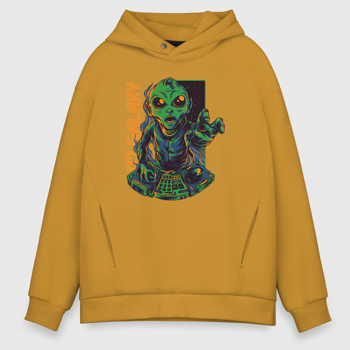 Мужское худи Oversize хлопок Инопланетянин DJ фото