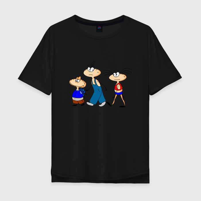 Мужская футболка хлопок Oversize Масяня на прогулке фото