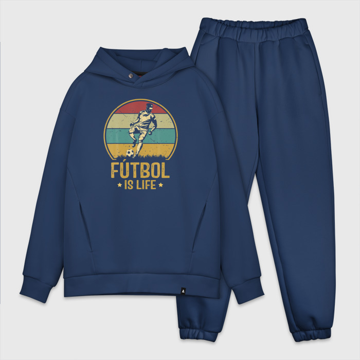 Мужской костюм хлопок OVERSIZE Футбол это жизнь фото