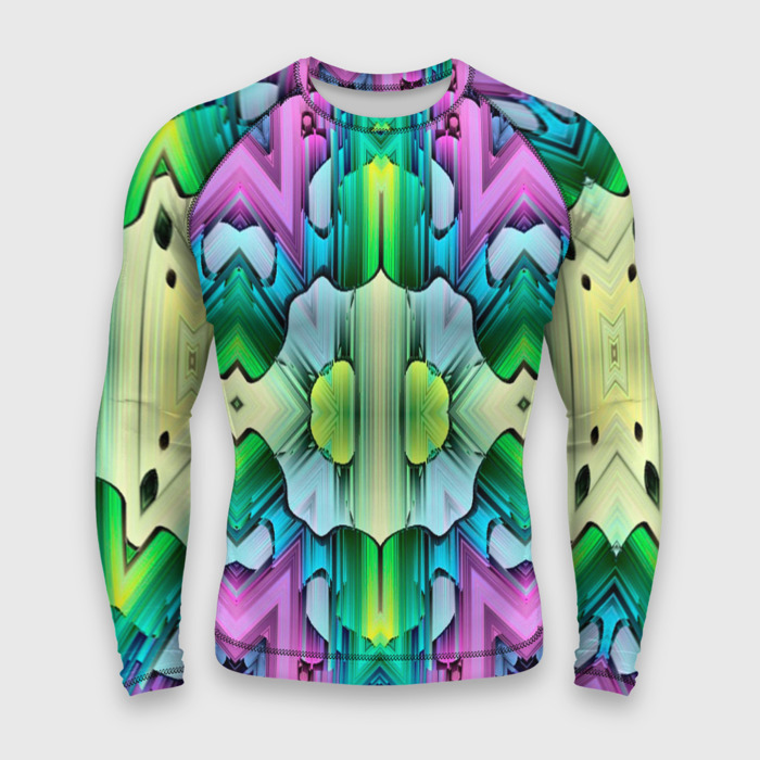 Мужской рашгард 3D калейдоскоп паттерн фото