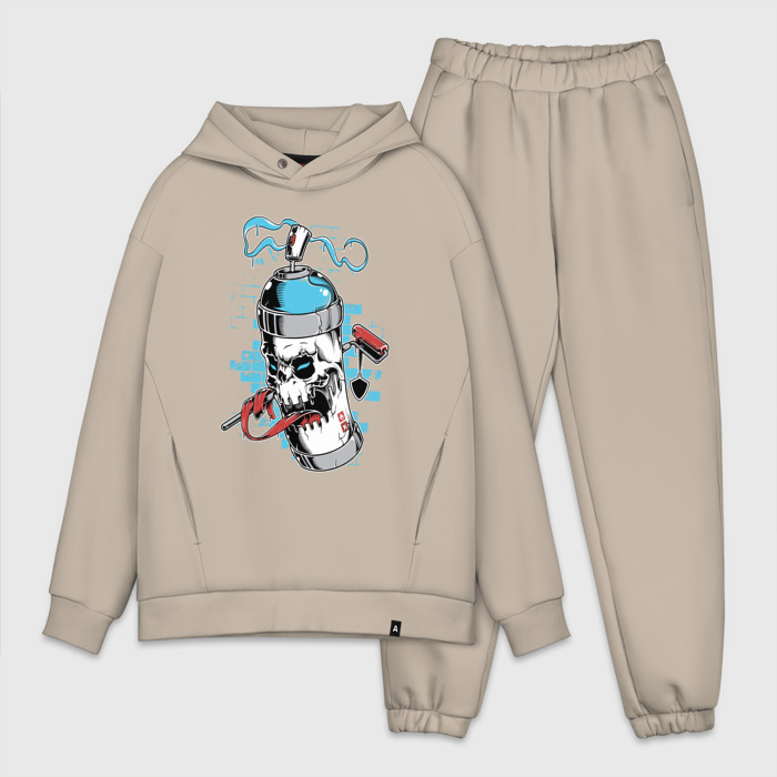 Мужской костюм хлопок OVERSIZE Mad spray фото