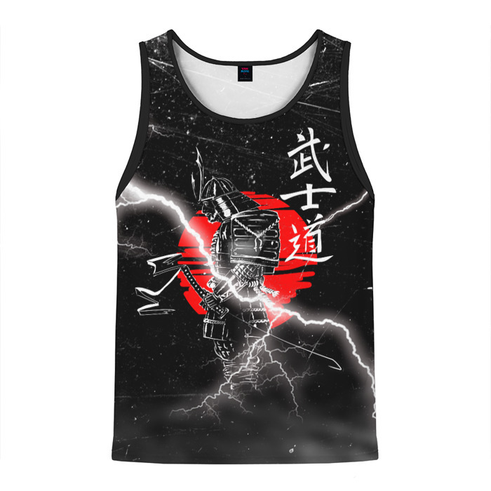 Мужская майка 3D Самурай Бусидо Иероглифы Samurai Lightning фото