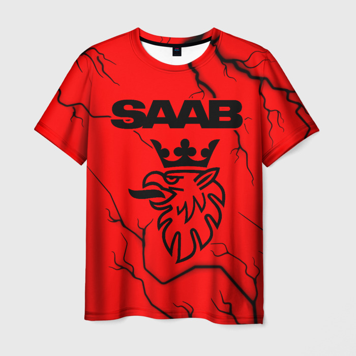 Мужская футболка 3D SAAB   Молнии фото
