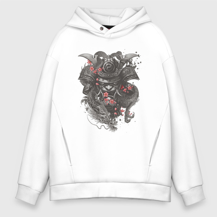 Мужское худи Oversize хлопок Японский  самурай фото