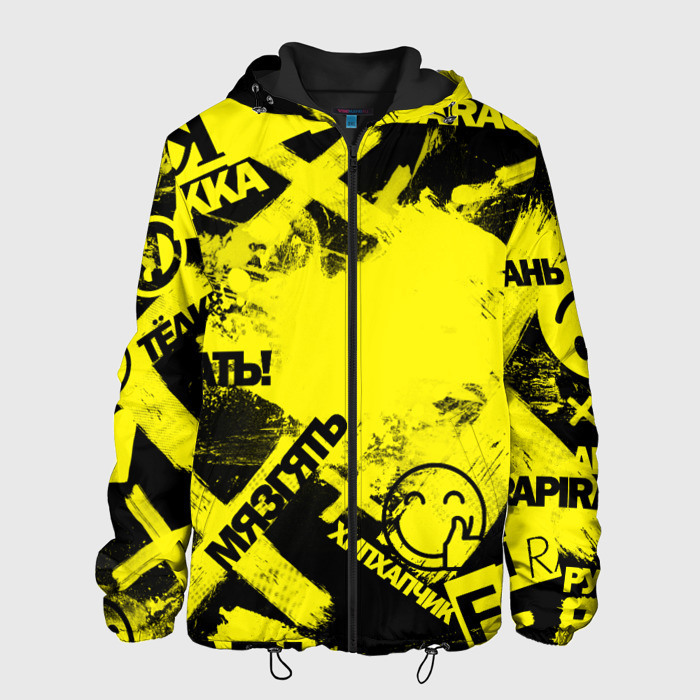 Мужская куртка 3D Черно желтый беспредел фото