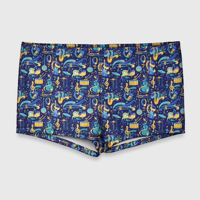 Мужские купальные плавки 3D Музыкальные Инструменты (Музыкант) фото