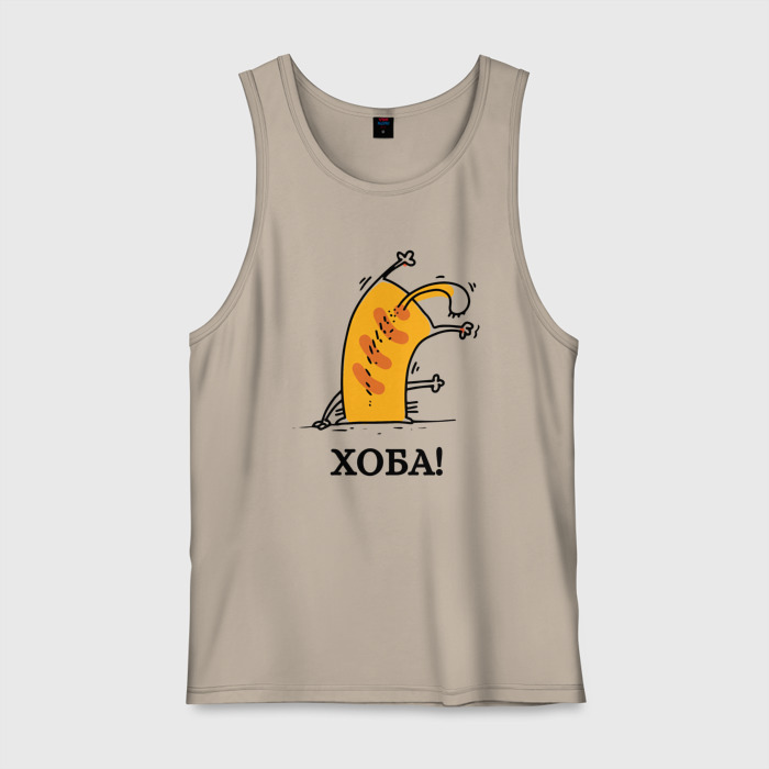 Мужская майка хлопок Кот вверх тормашками фото