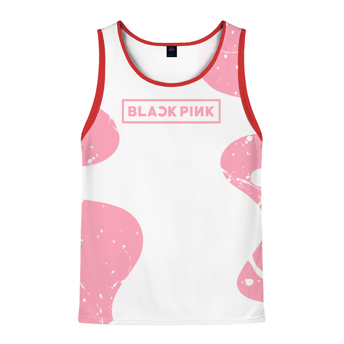 Мужская майка 3D black pink. фото