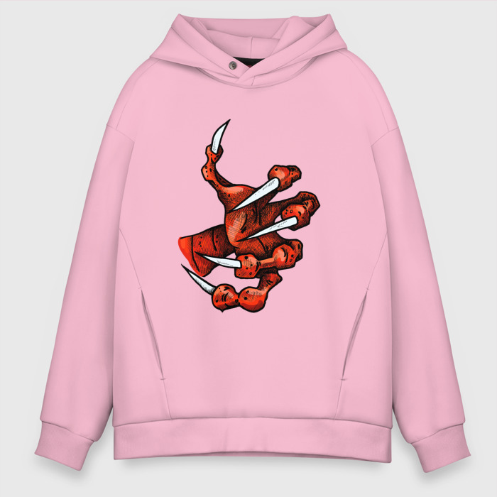 Мужское худи Oversize хлопок Лапа дракона фото