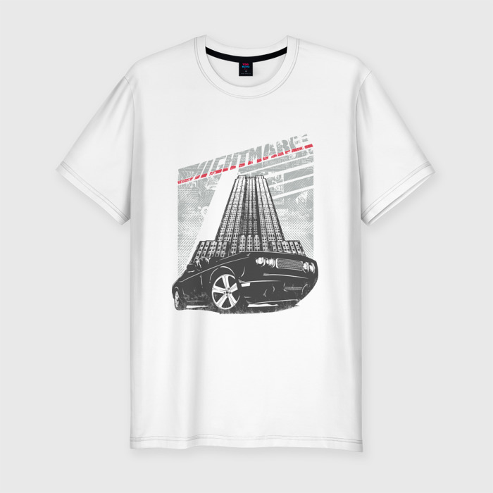 Мужская футболка хлопок Slim Авто у здания фото