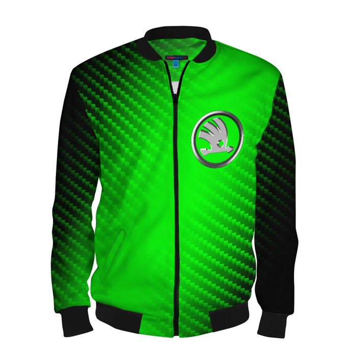 Мужской бомбер 3D ШКОДА + Карбон фото