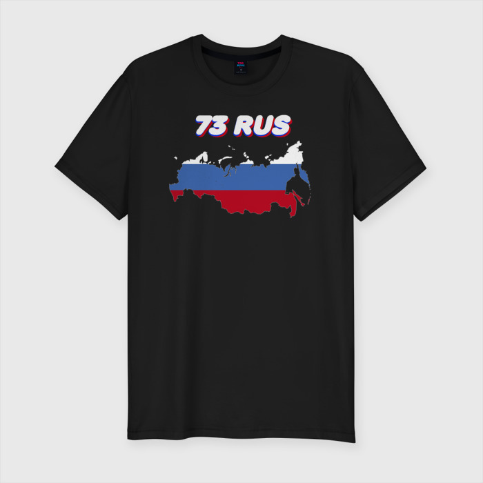 Мужская футболка хлопок Slim Ульяновская область 73 регион фото