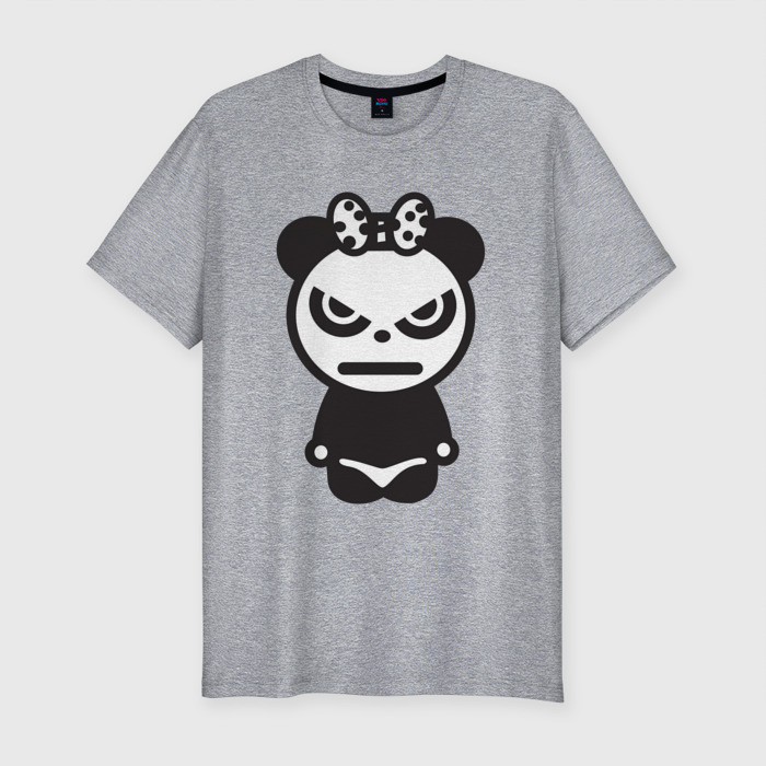 Мужская футболка хлопок Slim Бяка бука (мишка) фото