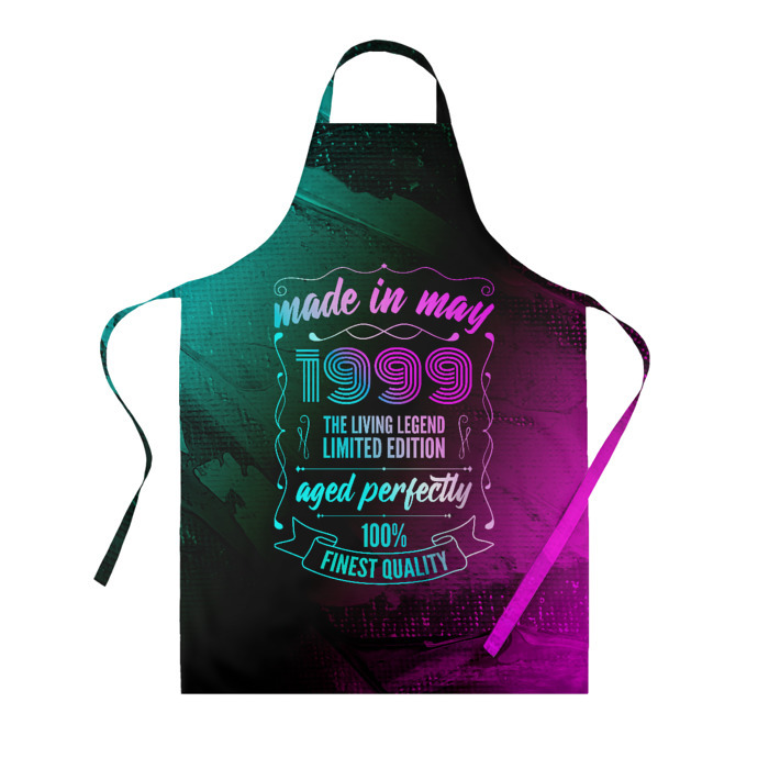 Фартук 3D Made In May 1999 Retro Neon фото