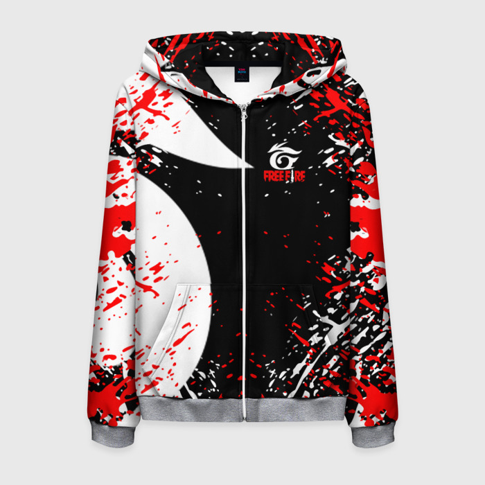 Мужская толстовка 3D на молнии Free Fire брызги фото