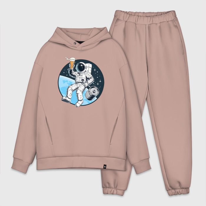 Мужской костюм хлопок OVERSIZE Пиво   оно и в космосе пиво фото