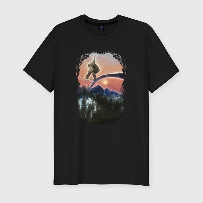 Мужская футболка хлопок Slim Сноуборд грайнд фото