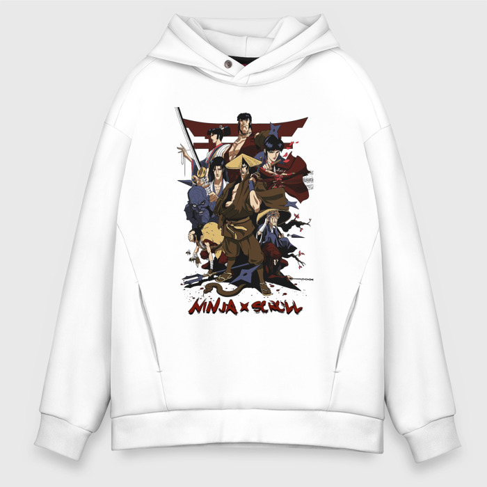 Мужское худи Oversize хлопок Ninja Scroll фото