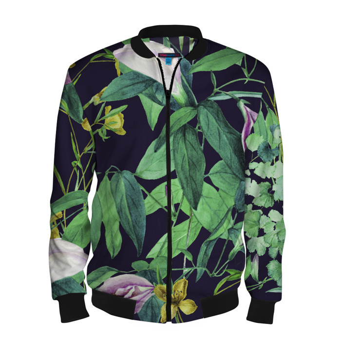 Мужской бомбер 3D Цветы Ботанические фото