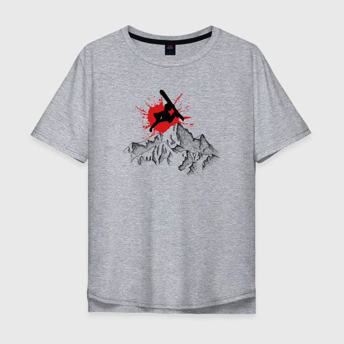 Мужская футболка хлопок Oversize Сноуборд и горы фото