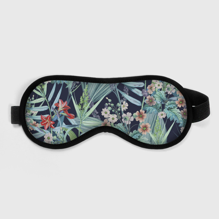 Маска для сна 3D Цветы Синие Ботанические фото