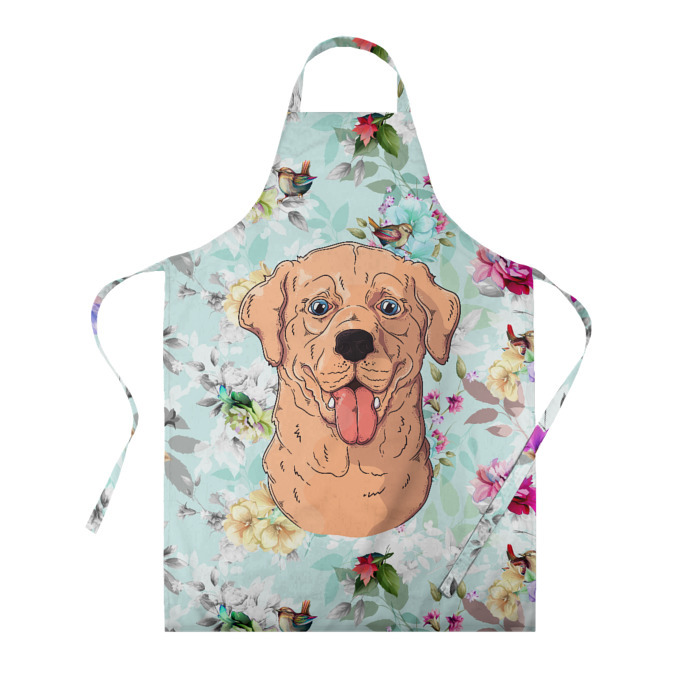 Фартук 3D Морда  пса с высунутым языком фото