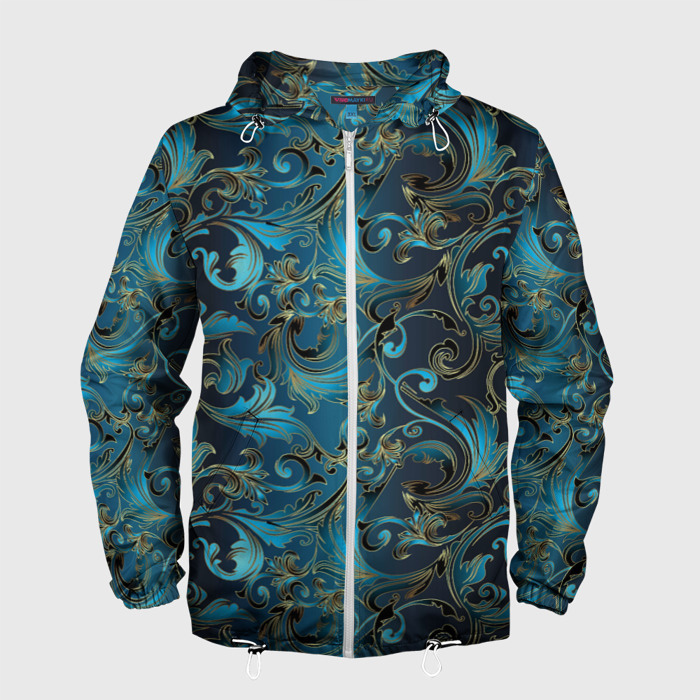 Мужская ветровка 3D Blue  Abstract Узоры фото